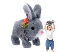 Lapin rempli de lapin, jouets de lapin réalistes | Lumière Up Electronic Interactive Remplissage Sac à dos Lapin | Marcher, tremblements d'oreille, sons jouets éducatifs, jouet de lapin en peluche