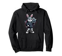 Lapin rétro Boombox Hip Hop années 80 90 Musique Lover Bunny Sweat à Capuche