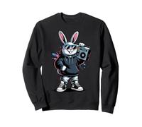Lapin rétro Boombox Hip Hop années 80 90 Musique Lover Bunny Sweatshirt