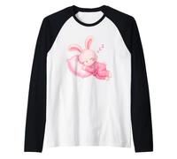 Lapin Rose Mignon en Pyjama endormi Doux rêves Enfants Dormir Manche Raglan