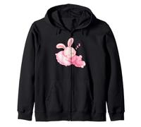 Lapin Rose Mignon en Pyjama endormi Doux rêves Enfants Dormir Sweat à Capuche