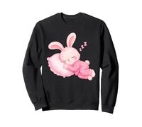 Lapin Rose Mignon en Pyjama endormi Doux rêves Enfants Dormir Sweatshirt