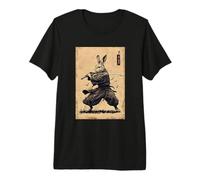 Lapin Samouraï Art Japonais Lapin Guerrier Bushido Katana T-Shirt Haut de Gamme