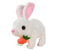 Lapin sautant - Lapin en peluche drôle avec oreilles moelleuses | Mignon lapin interactif électronique dansant avec son, peluche de Pâques à piles pour garçon et fille (17 x 17 x 8 cm)