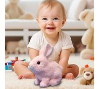 Lapin sauteur en peluche, électrique, doux, interactif, fonction sonore avec oreilles vacillantes, mignon, peluche douce, cadeau d'anniversaire pour fille, ami