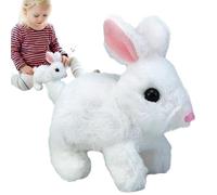 Lapin sauteur interactif | Animal en peluche, jouets électroniques en peluche, jouets interactifs éducatifs réalistes et mignons pour la maison, le plein air et le panier