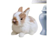 Lapin Simulation - Miniatures Lapin en Peluche Figurines Réalistes - Peluches Bunny - pour Pâques Baby Shower Jardin Féerique Bureau Table de Chevet Étagère Cheminée Meuble TV