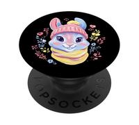 Lapin Souriant Hiver Mignon Lapin Portrait Graphique Jaune PopSockets PopGrip Adhésif