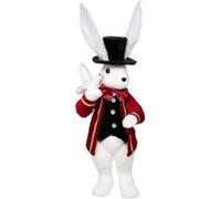 Feeric Lights & Christmas – Lapin Cirque Déco «La Piste» 53 cm Blanc et Rouge