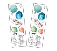 Lapin Stickers Muraux Art Mural Dessin Animé Stickers Lapin Et Ballon Chambre Ornements