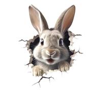 Lapin Stickers Muraux Décoration Autocollant Mural Lapin | Stickers Muraux Décoratifs Muraux, Décoration Animaux pour Pépinière, Autocollant Mignon Lapin de Bande Dessinée