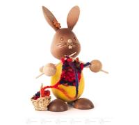 Lapin »Stupsi« Avec Strickzeug Hauteur = 11cm Neuf Erzgebirge Lapin Osterdeko