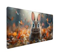 Lapin Tapis de Souris Papillon Tapis de Souris XXL 800 x 400 mm Mouse Pad Gaming en Caoutchouc Antidérapant et Imperméable Desk Mat pour Ordinateur Portable, Maison, Gamer, Accessoires Bureau c1248
