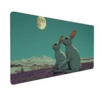 Lapin Tapis de Souris XXL 1000 x 500 mm, Tapis Souris Blanc sous Main Bureau avec Bords Cousus, Imperméable Mouse Pad Base en Caoutchouc Antidérapant Surface pour Gamer, PC, Cadeau Femme -lsy260374