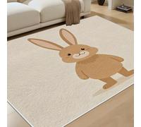 Lapin The Carpet 90x150 cm Motif Faune Tapis à Poils Courts et Moelleux Dessous antidérapant Lavable Animaux Dessin Animé Tapis pour Salon Cureau Salle à Manger Cuisine