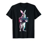 Lapin tient Radio Dessin Animal Illustration Art Lapin T-Shirt