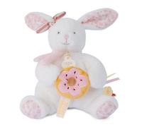 Doudou et Compagnie – Doudou pantin – Lapin avec donut – 20 cm – Vanille Fraise