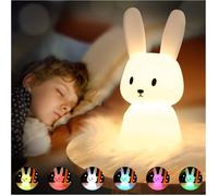 Lapin Veilleuse Bebe Tactile 7 Couleurs |USB Rechargeable Peut Chronométré Veilleuse Enfant Deco Lampe Décoration Noël Chambre