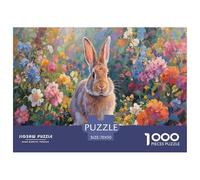 Lapin1000 Pieces Jigsaw Puzzles for Adults and Kids Family Game Among The fleursChallenging Home Decors Great Cadeau Idea70x50cm/1000pcs