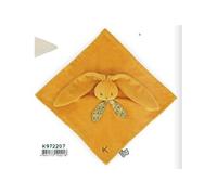 KALOO - Lapinoo - Doudou Lapin - Peluche Bébé - Couleur Ocre - Carré 30 x 30 cm - Bi-Matières Coton et Velours Côtelé Très Doux - Boîte Cadeau - Dès la Naissance, K972207