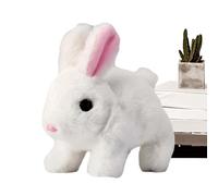 lapinréaliste - Jouet en peluche électronique 1 x 1 cm, mouvement interactif, nez qui saute, oreilles qui bougent, de lapinsimulée réaliste, figurines en peluche câlines engageantes | Jouet e