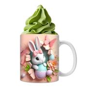 Lapins - 350ml Anti-fuite Drôle Décoration de Bureau,Tasse de Lapin de Pâques Drôle - Pour Thé Lait Eau Boissons Maison Chambre Salon Bureau Appartement Dortoir École