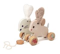 Lapins à tirer en bois