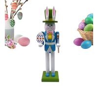Lapins Casse-Noisette En Bois | Ornement De Figurine De Lapin | 12 Pouces Décoration De Pâques Creative Lapin Noisette Cracker Lapin Figure Ornement | Pâques Lapin Noix Cracker Bois, Pour Bibliothèque