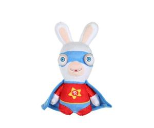 LAPINS CRETINS Peluche Super-Heros Rouge Sonore - 18 cm