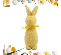 Lapins de Pâques Figurine de lapin ennemi, lapin flotté, jolie statue de lapin de Pâques avec nœud papillon - Collection de fournitures de balcon, décoration de la maison pour table de salle à manger