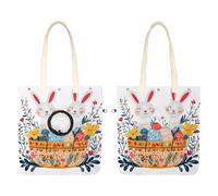 Lapins de Pâques, œufs de Pâques, fleurs et panier pour animal domestique, sac de transport à bandoulière portable pour chat, pour le shopping en plein air, le camping