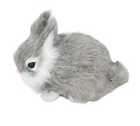 Lapins en Peluche Miniatures, Poupée en Peluche Douce et Durable pour la Décoration de la Maison et du Jardin, 5,1 X 3,5 Pouces (Grey)