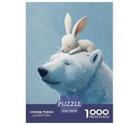 Lapins et Ours Polaires Puzzle 1000 Pièces Animaux Mignons Puzzles pour Adultes Jeu Éducatif Challenge Toy Et Enfants Cadeaux 70x50cm/1000pcs