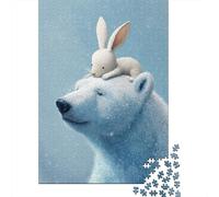 Lapins et Ours Polaires Puzzle Cute Animal s Puzzle Bois 1000 Pièces Puzzles pour Adultes Jeu Éducatif Challenge Toy 1000pcs (75x50cm)