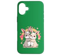 Lapins Mignons avec cœur et Amour Coque pour iPhone 16 Plus