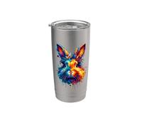 Lapins Splash Art Colorés Lapins Lapins Amant De Lapin Gobelet isotherme en acier inoxydable double paroi