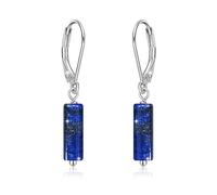 Lapis Lazuli Boucles d'oreilles pendantes 925 Lapis Lazuli Boucles d'oreilles cylindriques avec Boucles d'oreilles Lapis Lazuli pour filles et femmes, Argent sterling, Pas de gemme