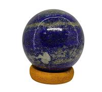 Lapis Lazuli Stone Ball Sphère de pierres précieuses naturelles avec support Reiki Chakra Aura équilibrant le générateur d'énergie de méditation de yoga métaphysique 70-80 MM