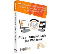 Laplink Câble de transfert facile pour Windows, avec logiciel PCmover Express et câble Ethernet PC vers PC, licence à usage unique, transfert de fichiers, paramètres et profils utilisateur. Compatible