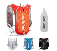 Lapluied Gilet Running avec Gilet Hydratation 500ml, Gilet Running Homme & Gilet Running Femme, 160g Ultra-Léger, 9 Poches, Imperméable et Respirant, pour Trail, Course à Pied, Marathon, Vélo, Orange