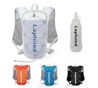 Lapluied Gilet Running avec Gilet Hydratation 500ml, Gilet Running Homme & Gilet Running Femme, 160g Ultra-Léger, 9 Poches, Imperméable et Respirant, pour Trail, Course à Pied, Marathon, Vélo, Gris