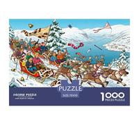 Laponie Rennes Course de traîneau Puzzle en Bois Imperméable DIY Puzzles De 1000 Pièces pour Adultes Cadeaux Défi Et Casse-tête Jeux Éducatifs
