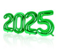 LAPONO Ballon Chiffre 2025 Vert, 83cm Geant Nouvel An Decoration Ballons Helium Aluminium Gonflable Numéro 2025 avec Stitch pour New Year Party Festivites Anniversaire Retraite Fête Deco