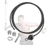 LAPONO Câble de Poulie Musculation Réglable 2 m, Câble Machine Musculation 5 mm en Acier Gainé PU, Câble de Rechange Jusqu’à 100 kg pour Home Gym, Station de Tirage, Crochet en C et Serre-Câbles