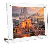 LAPONO Cadre Photo Transparent, A4 Double Acrylique Personnalisé 20X30cm Support et Cadre Photo 6 mm Sans Cadre pour Bureau Document Certificat Illustration Décoration Mémoire de Bureau à Domicile