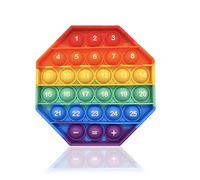 LAPONO Pop It Fidget Toys Popit Push Bubble Poppers Silicone de Première Qualité Couleur Arc en Ciel Jouet Sensoriel pour Soulager Le Stress d'adulte Enfant Presser Jeux Octogone avec Chiffres