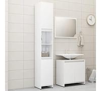 LAPOOH 3056940 Ensemble de meubles de salle de bain 3 pièces en aggloméré Blanc brillant