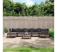 LAPOOH 3186777 Ensemble de meubles de jardin 8 pièces et coussins en rotin PE anthracite