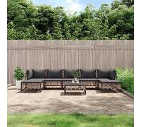 LAPOOH 3186785 Ensemble de meubles de jardin 8 pièces et coussins en rotin PE anthracite