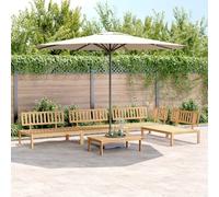 LAPOOH 3209304 Ensemble de canapés en palettes de jardin 5 pièces en bois massif d'acacia